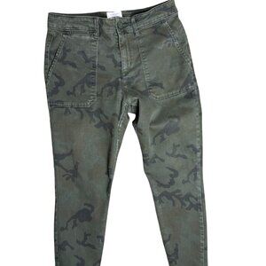 Sanctuary Pants Womens 28 Camo‎ Surplus Green Skinny Zipper Stretch